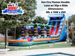 25' Hot Fire Flames Double Lane w/ Slip n Slide**