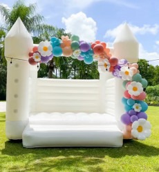 White20Bounce20House20w20Garland 1703270741 White Bounce House - Castle (Attendant Required)